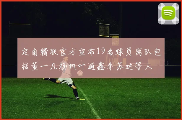 定南赣联官方宣布19名球员离队包括董一凡杨帆叶道鑫李苏达等人