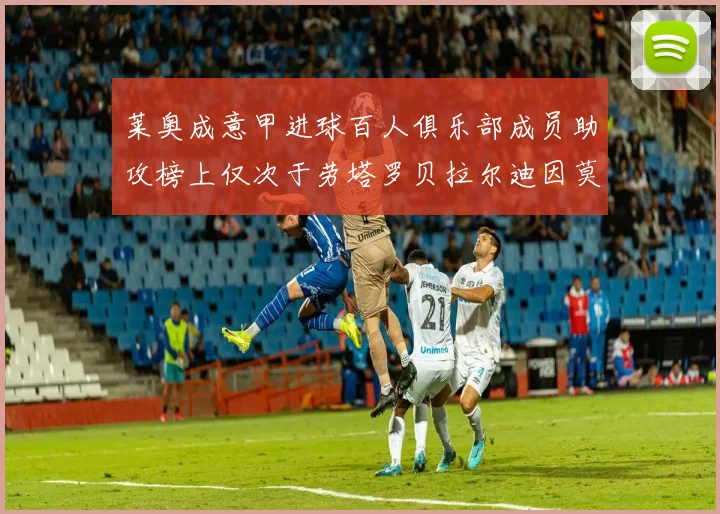莱奥成意甲进球百人俱乐部成员助攻榜上仅次于劳塔罗贝拉尔迪因莫比莱